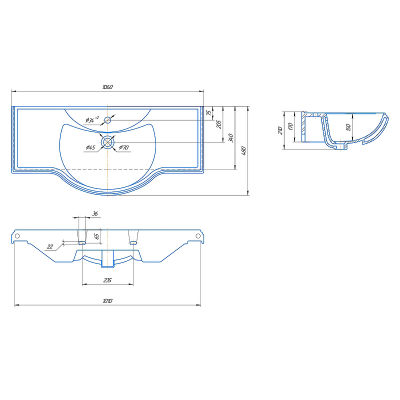 Тумба с раковиной Misty Дрея 105 СО000000611 Белая