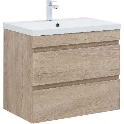 Тумба под раковину Aquanet Нота New 75 334198 подвесная Дуб светлый