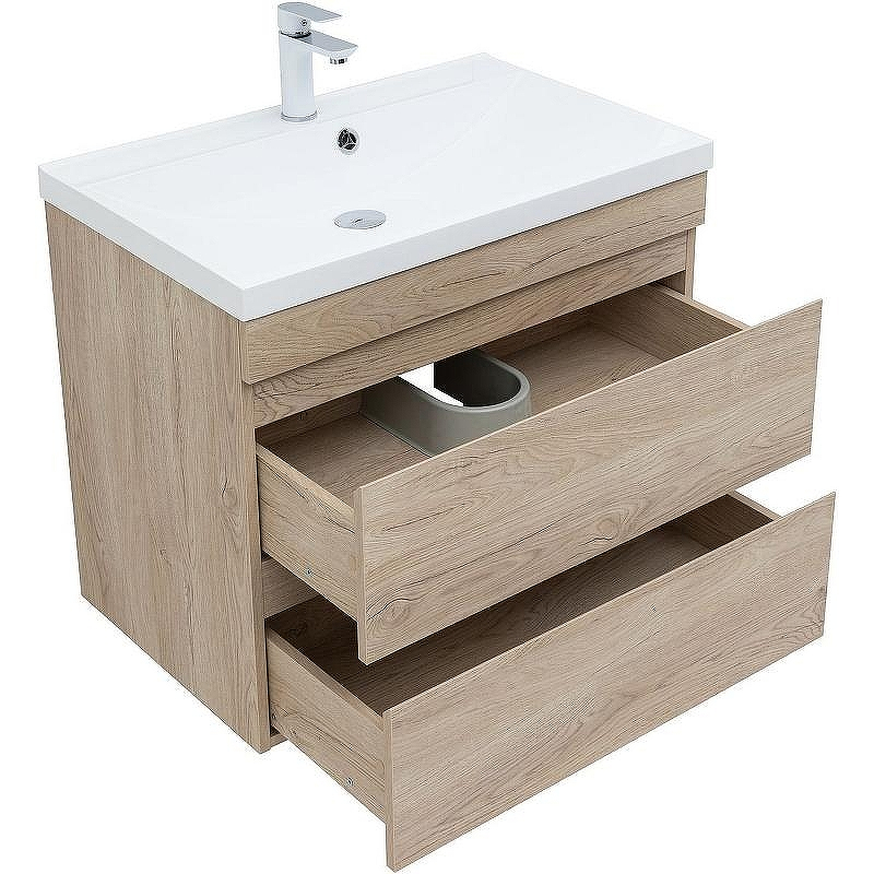 Тумба под раковину Aquanet Нота New 75 334198 подвесная Дуб светлый, купить, цена, заказать, магазин, доставка, скидка, промокод, купить, цена, заказать, магазин, доставка, скидка, промокод