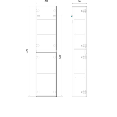 Шкаф пенал Aqwella Geometria 35 GE0535WM подвесной Белый матовый