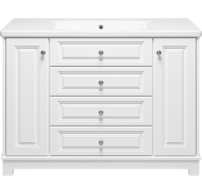 Тумба с раковиной Misty Ларго 120 УТ000023208 Белая матовая, купить, цена, заказать, магазин, доставка, скидка, промокод, купить, цена, заказать, магазин, доставка, скидка, промокод