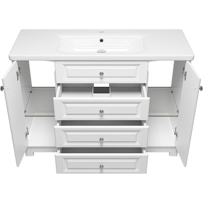 Тумба с раковиной Misty Ларго 120 УТ000023208 Белая матовая