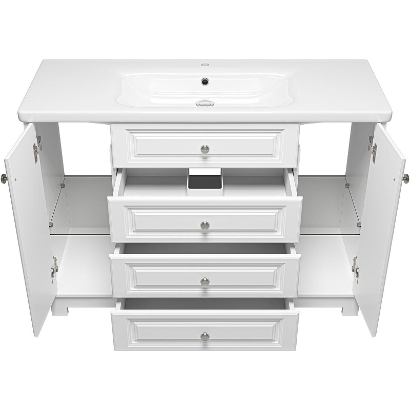 Тумба с раковиной Misty Ларго 120 УТ000023208 Белая матовая, купить, цена, заказать, магазин, доставка, скидка, промокод, купить, цена, заказать, магазин, доставка, скидка, промокод