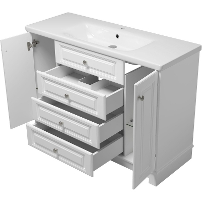 Тумба с раковиной Misty Ларго 120 УТ000023208 Белая матовая