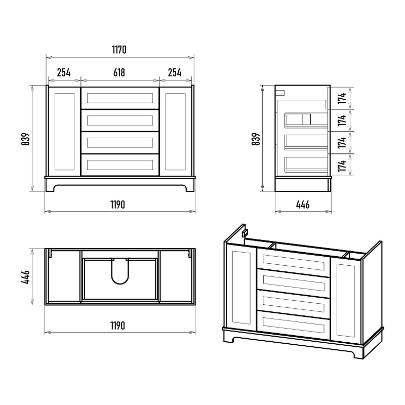 Тумба с раковиной Misty Ларго 120 УТ000023208 Белая матовая, купить, цена, заказать, магазин, доставка, скидка, промокод, купить, цена, заказать, магазин, доставка, скидка, промокод
