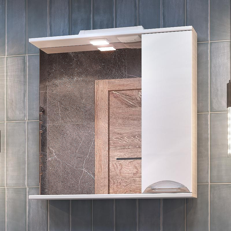 Зеркало со шкафом Vigo Callao 70 R z.CAL.70.R.El с подсветкой Белое, купить, цена, заказать, магазин, доставка, скидка, промокод, купить, цена, заказать, магазин, доставка, скидка, промокод