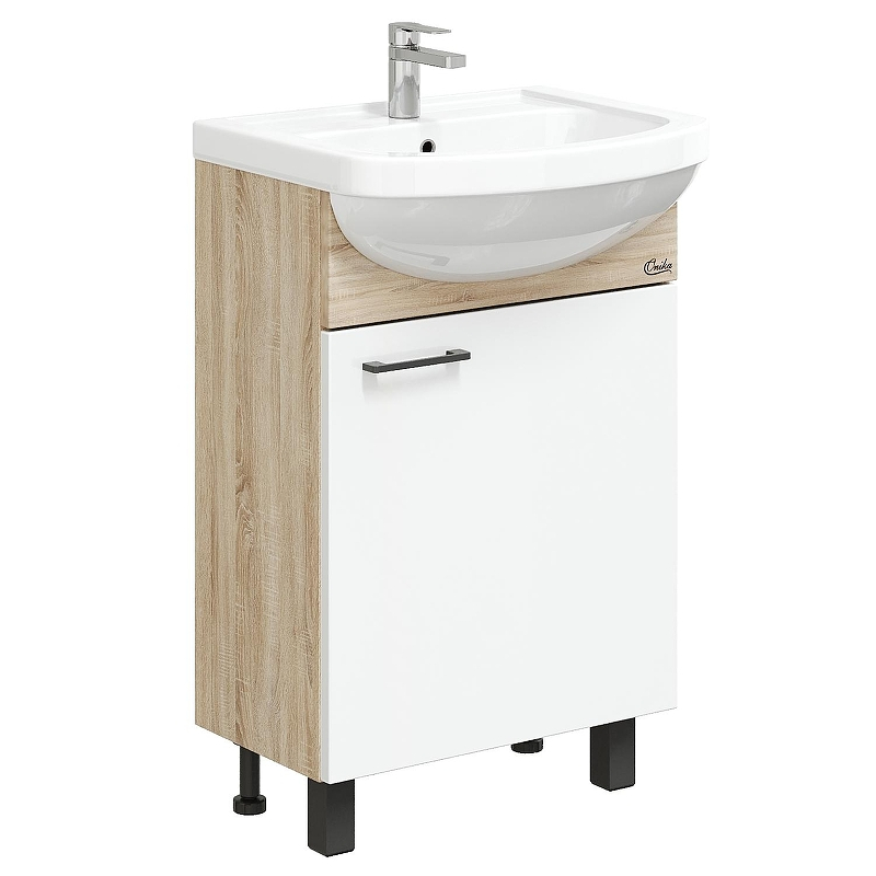 Тумба под раковину Onika Эко 52 R 105209 цвет Дуб сонома Белый, купить, цена, заказать, магазин, доставка, скидка, промокод, купить, цена, заказать, магазин, доставка, скидка, промокод