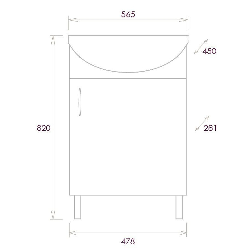 Тумба под раковину Onika Эко 52 R 105209 цвет Дуб сонома Белый, купить, цена, заказать, магазин, доставка, скидка, промокод, купить, цена, заказать, магазин, доставка, скидка, промокод