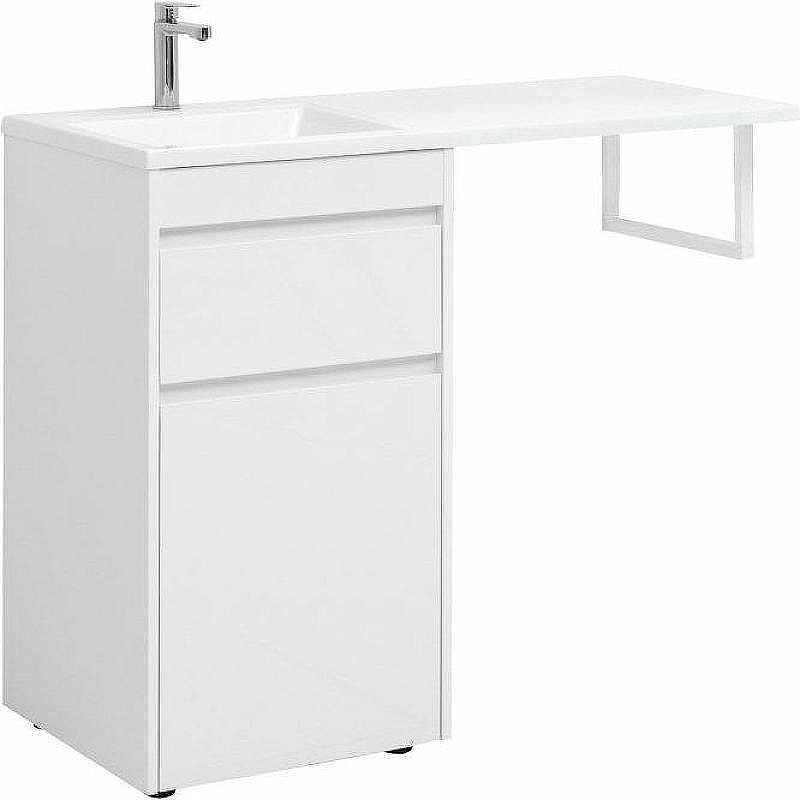 Тумба с раковиной Aquanet Токио 110 L 239298 Белая, купить, цена, заказать, магазин, доставка, скидка, промокод, купить, цена, заказать, магазин, доставка, скидка, промокод