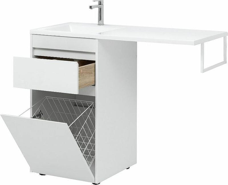 Тумба с раковиной Aquanet Токио 110 L 239298 Белая, купить, цена, заказать, магазин, доставка, скидка, промокод, купить, цена, заказать, магазин, доставка, скидка, промокод
