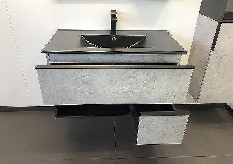 Тумба с раковиной Comforty Франкфурт 90 00-00006503 подвесная Бетон светлый, купить, цена, заказать, магазин, доставка, скидка, промокод, купить, цена, заказать, магазин, доставка, скидка, промокод