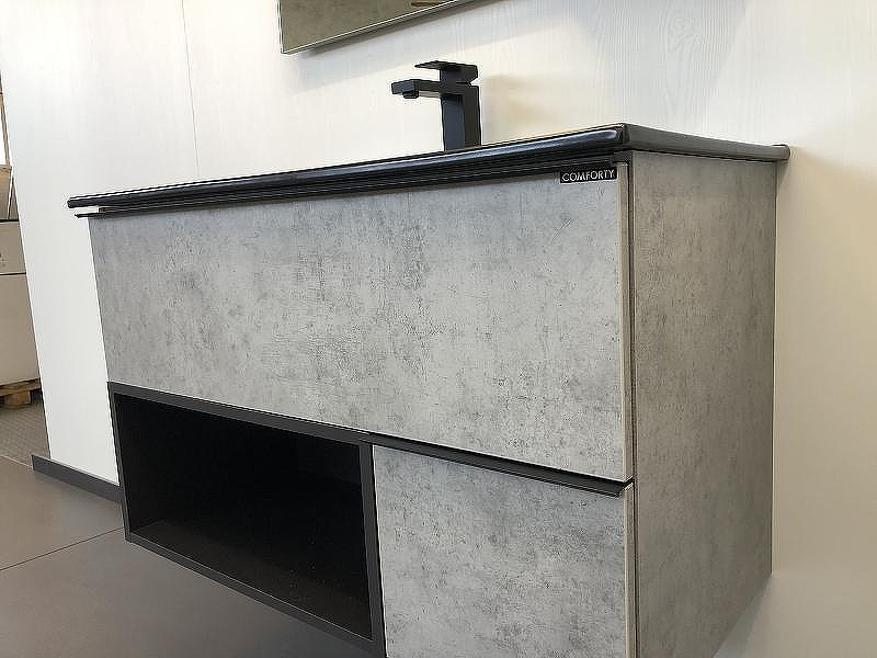 Тумба с раковиной Comforty Франкфурт 90 00-00006503 подвесная Бетон светлый, купить, цена, заказать, магазин, доставка, скидка, промокод, купить, цена, заказать, магазин, доставка, скидка, промокод