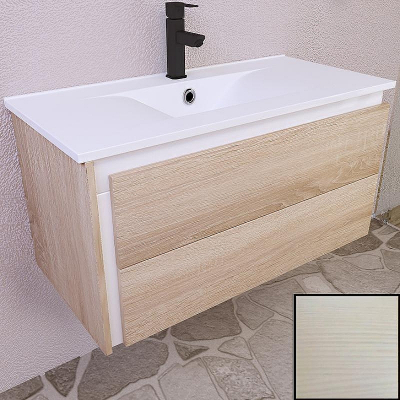 Тумба с раковиной SanVit Линк 90 klink090 с фактурой под дерево подвесная Лиственница