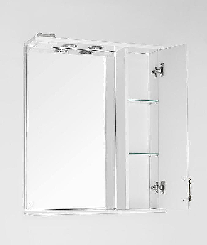 Зеркало со шкафом Style Line Олеандр 2 Люкс 65 ЛС-00000050 с подсветкой Белое, купить, цена, заказать, магазин, доставка, скидка, промокод, купить, цена, заказать, магазин, доставка, скидка, промокод