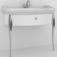 Тумба под раковину Kerasan Retro 100 7363K7 Белый глянец Хром, купить, цена, заказать, магазин, доставка, скидка, промокод, купить, цена, заказать, магазин, доставка, скидка, промокод