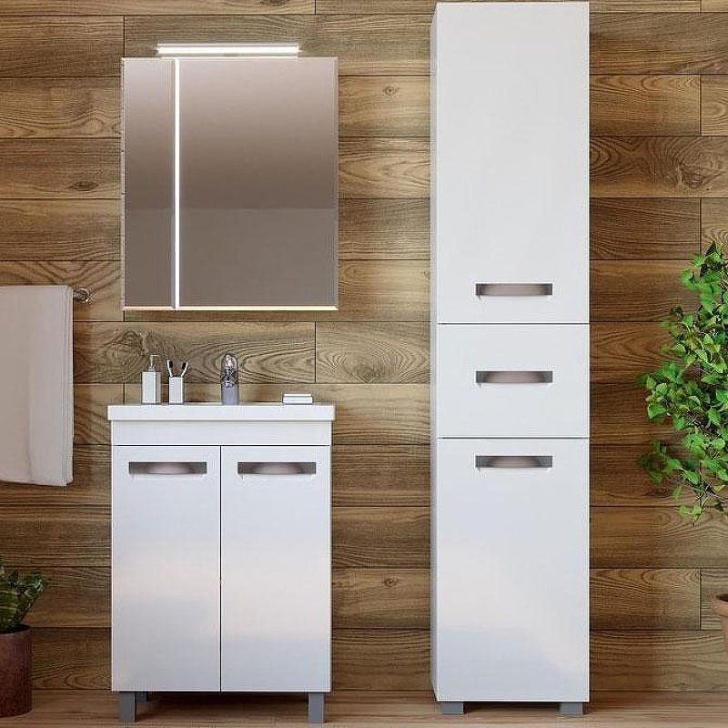 Тумба под раковину Vigo Plaza 60 tn.PLA.FOS.60.2D Белая, купить, цена, заказать, магазин, доставка, скидка, промокод, купить, цена, заказать, магазин, доставка, скидка, промокод