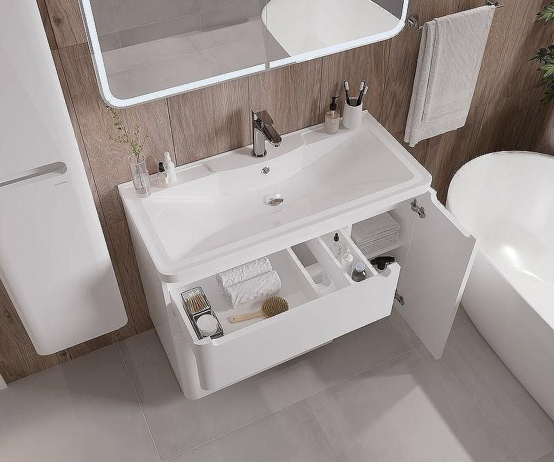 Тумба под раковину Grossman Адель 100 1010002 Белая, купить, цена, заказать, магазин, доставка, скидка, промокод, купить, цена, заказать, магазин, доставка, скидка, промокод