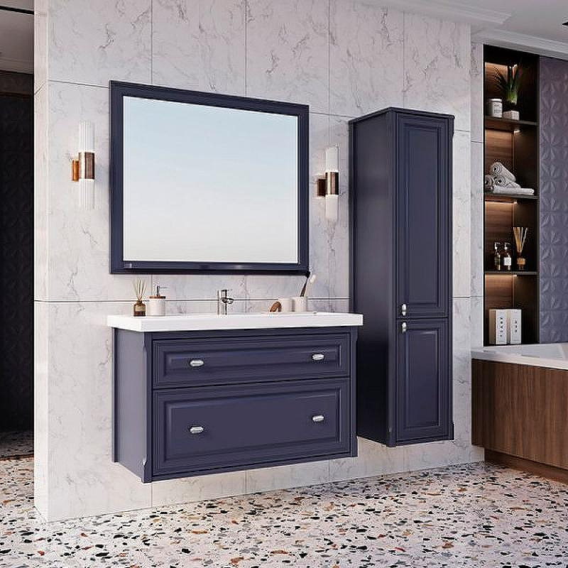 Комплект мебели для ванной ASB-Woodline Кастелло 100 Пейна (Синий), купить, цена, заказать, магазин, доставка, скидка, промокод, купить, цена, заказать, магазин, доставка, скидка, промокод