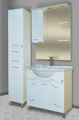 Зеркало со шкафом Bellezza Мари 75 L 4612912002018 с подсветкой Белое