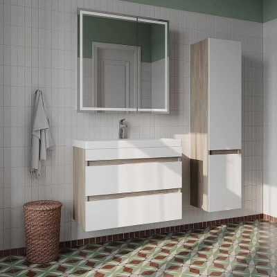 Шкаф пенал Iddis Zodiac 35 ZOD35A0i97 подвесной Белый матовый под Дерево