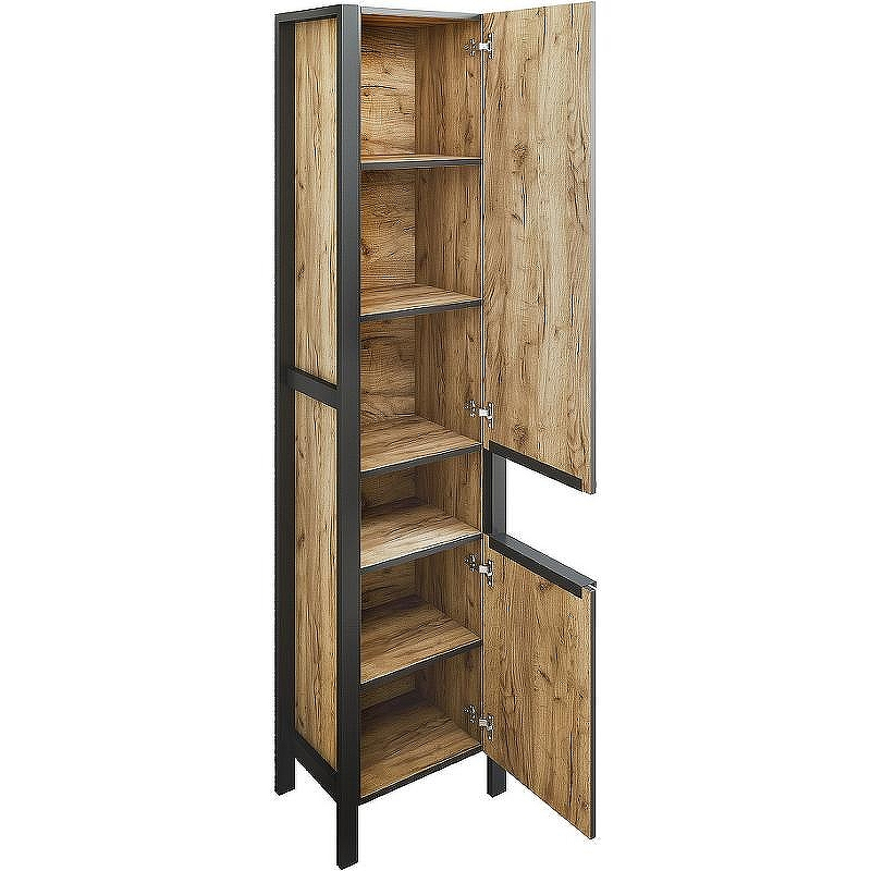 Шкаф пенал Sanflor Гард 2 43 С22584 Дуб крафт золотой Черный, купить, цена, заказать, магазин, доставка, скидка, промокод, купить, цена, заказать, магазин, доставка, скидка, промокод