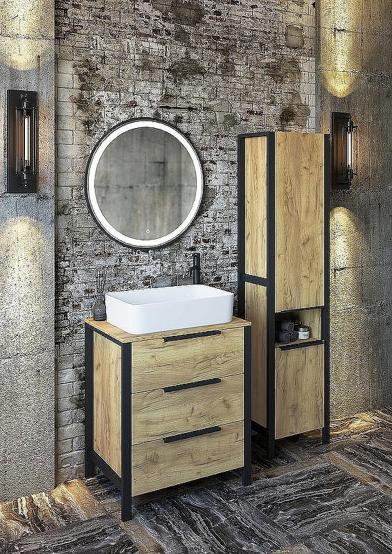 Шкаф пенал Sanflor Гард 2 43 С22584 Дуб крафт золотой Черный, купить, цена, заказать, магазин, доставка, скидка, промокод, купить, цена, заказать, магазин, доставка, скидка, промокод