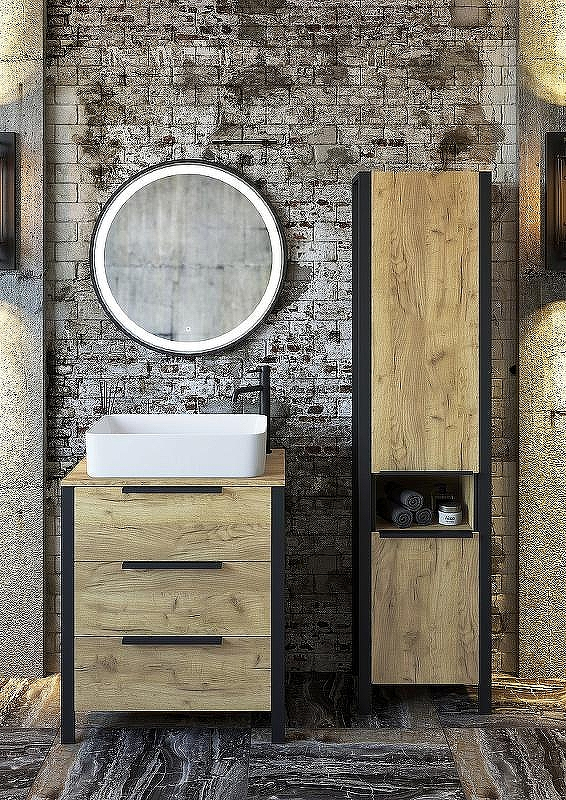 Шкаф пенал Sanflor Гард 2 43 С22584 Дуб крафт золотой Черный, купить, цена, заказать, магазин, доставка, скидка, промокод, купить, цена, заказать, магазин, доставка, скидка, промокод