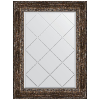 Зеркало Evoform Exclusive-G 110х82 BY 4215 с гравировкой в багетной раме - Состаренное дерево с орнаментом 120