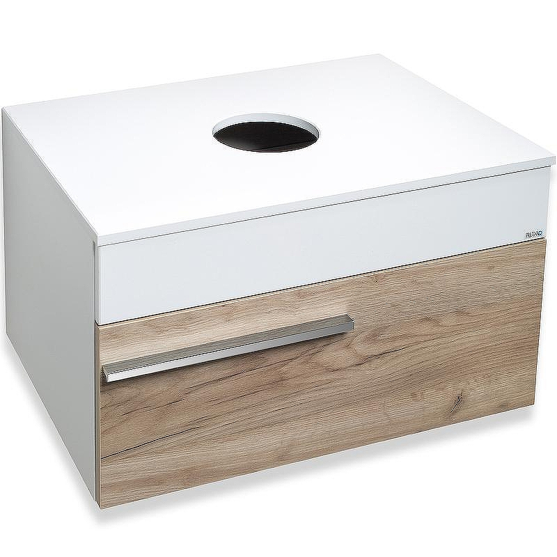 Тумба под раковину Runo Вудлайн 65 00-00001342 подвесная Белая Крафтовый дуб, купить, цена, заказать, магазин, доставка, скидка, промокод, купить, цена, заказать, магазин, доставка, скидка, промокод