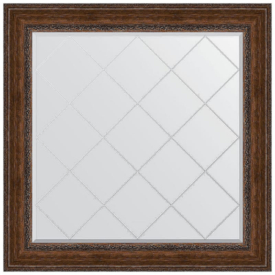 Зеркало Evoform Exclusive-G 112х112 BY 4472 с гравировкой в багетной раме - Состаренная бронза с орнаментом 120