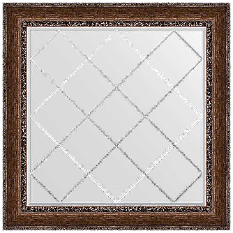 Зеркало Evoform Exclusive-G 112х112 BY 4472 с гравировкой в багетной раме - Состаренная бронза с орнаментом 120, купить, цена, заказать, магазин, доставка, скидка, промокод, купить, цена, заказать, магазин, доставка, скидка, промокод