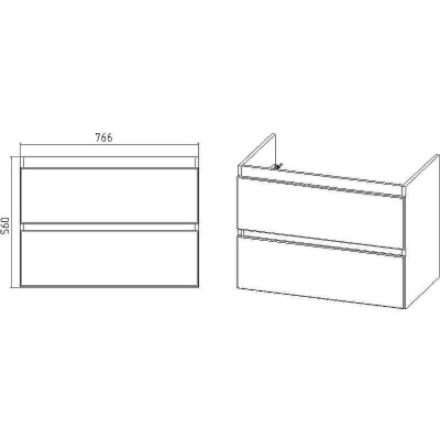 Тумба под раковину VIANT Мальта 80 VMAL80COBEL-T2YP подвесная Белая