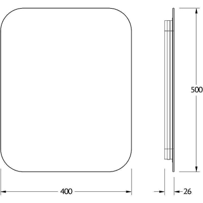 Зеркало Defesto Opti 40x50 DF 2801 с подсветкой 15W-4500К/Без выключателя/Нейтральный белый свет