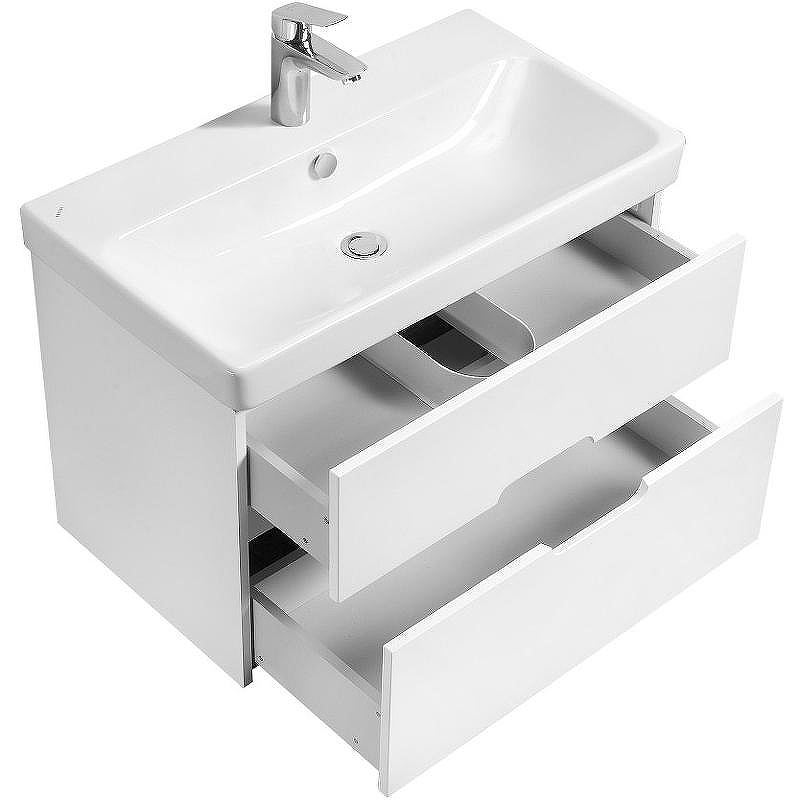 Тумба с раковиной Aquaton Оливия 80 1A2831K0OL010 подвесная Белая матовая, купить, цена, заказать, магазин, доставка, скидка, промокод, купить, цена, заказать, магазин, доставка, скидка, промокод