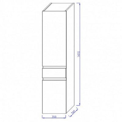 Шкаф пенал Jacob Delafon Madeleine 35 EB2069G-J51 L подвесной Белый матовый