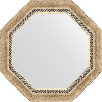 Зеркало Evoform Octagon 53х53 BY 3754 в багетной раме - Состаренное серебро с плетением 70