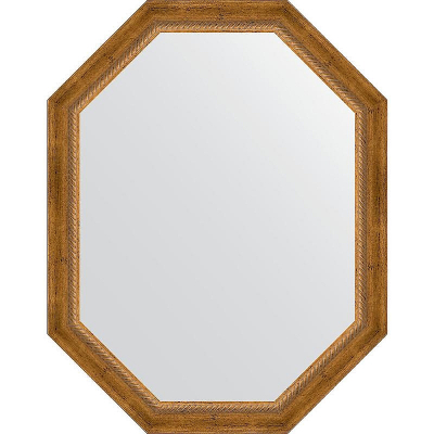 Зеркало Evoform Octagon 73x93 BY 7116 в багетной раме - Состаренная бронза с плетением 70