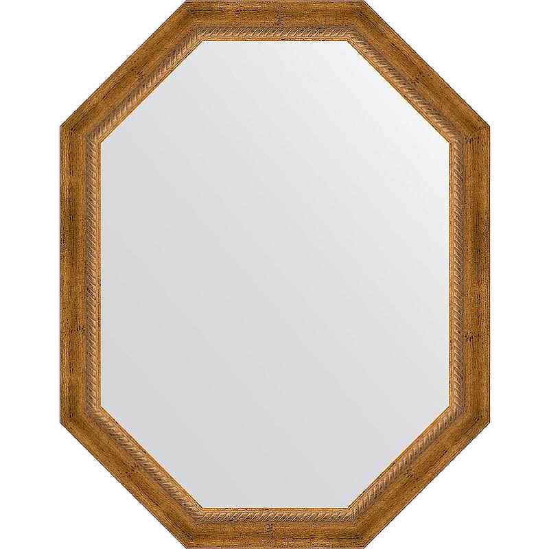 Зеркало Evoform Octagon 73x93 BY 7116 в багетной раме - Состаренная бронза с плетением 70, купить, цена, заказать, магазин, доставка, скидка, промокод, купить, цена, заказать, магазин, доставка, скидка, промокод