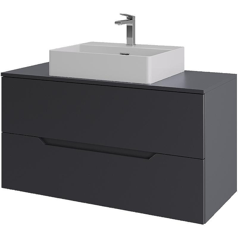 Тумба с раковиной Orange Line 100 Li-100TugMDF+B04-500W подвесная Графит матовый, купить, цена, заказать, магазин, доставка, скидка, промокод, купить, цена, заказать, магазин, доставка, скидка, промокод