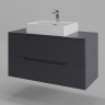 Тумба с раковиной Orange Line 100 Li-100TugMDF+B04-500W подвесная Графит матовый, купить, цена, заказать, магазин, доставка, скидка, промокод, купить, цена, заказать, магазин, доставка, скидка, промокод