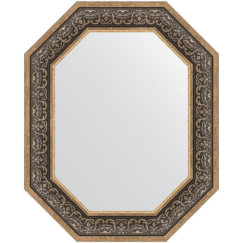 Зеркало Evoform Polygon 79х64 BY 7238 в багетной раме - Вензель серебряный 101, купить, цена, заказать, магазин, доставка, скидка, промокод, купить, цена, заказать, магазин, доставка, скидка, промокод