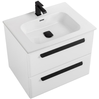 Тумба под раковину Cezares Eco-Cer-N 70 ECO-CER-N-700-2C-SO-BL подвесная Bianco Lucido без ручек