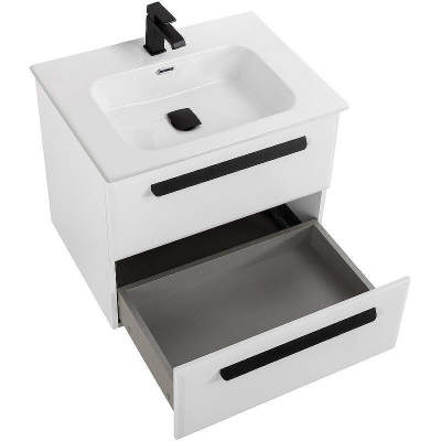 Тумба под раковину Cezares Eco-Cer-N 70 ECO-CER-N-700-2C-SO-BL подвесная Bianco Lucido без ручек