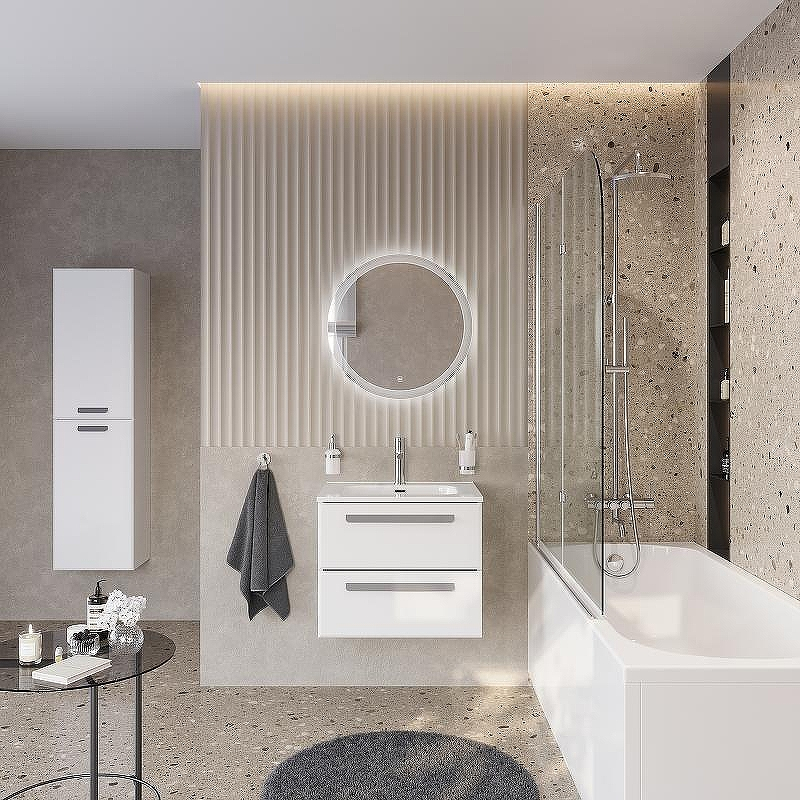 Тумба под раковину Cezares Eco-Cer-N 70 ECO-CER-N-700-2C-SO-BL подвесная Bianco Lucido без ручек, купить, цена, заказать, магазин, доставка, скидка, промокод, купить, цена, заказать, магазин, доставка, скидка, промокод