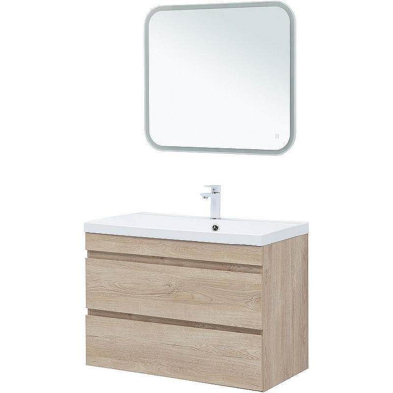 Тумба под раковину Aquanet Нота New 90 334199 подвесная Дуб светлый, купить, цена, заказать, магазин, доставка, скидка, промокод, купить, цена, заказать, магазин, доставка, скидка, промокод