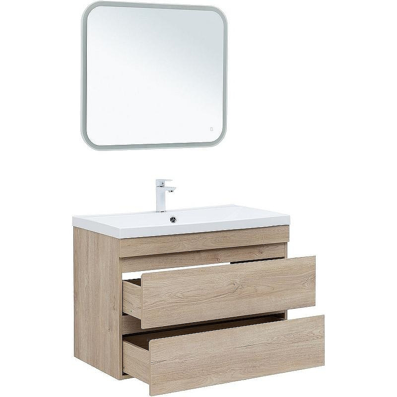 Тумба под раковину Aquanet Нота New 90 334199 подвесная Дуб светлый, купить, цена, заказать, магазин, доставка, скидка, промокод, купить, цена, заказать, магазин, доставка, скидка, промокод