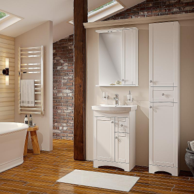 Шкаф пенал Runo Мерида 35 R 00-00000965 Белый