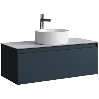 Тумба под раковину Aqwella Geometria 100 GE01101GRM подвесная Серая матовая