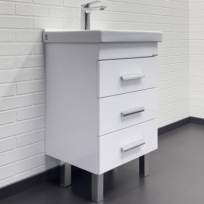 Тумба с раковиной Comforty Никосия 50Н 00-00018023 Белый глянец