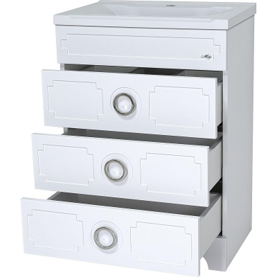 Тумба с раковиной Misty Лейла 60 УТ000011634 Белая